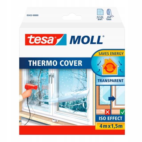 TESA Prozirna termoizolacijska folija za prozore, staklena izolacija 4m x 1,5m