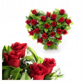   GROBNI UKRAS RUŽA, VJEŠTAČKO CVIJEĆE, VELIKO SRCE U LOKSICI ZA GROB