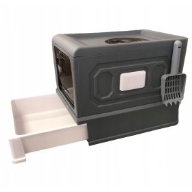   Velika kućna kutija za smeće s ladicom i lopatom - praktično rješenje za čistoću vašeg doma. Ova estetska i funkcionalna kućna kutija omogućuje vašem ljubimcu udobnost i higijenu. Ima izvlačivu ladicu