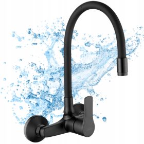  Invena VERSO zidna kuhinjska slavina, crna