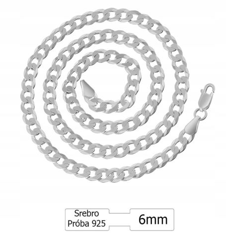 Muški srebrni lanac visokog kvaliteta 60 cm 6 mm