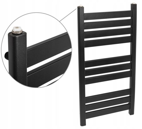 Komin-Expert Ekskluzivni vodeni radijator za kupaonicu 365 W 445 x 970 mm - Bijeli, Crni, Sivi