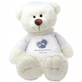   Veliki plišani medvjed s imenom - idealan poklon za krštenje ili rođendan djeteta! Ovaj mekani medvjed visine 50 cm izrađen je od kvalitetnog pliša i dolazi s personaliziranom majicom s odabranim diza