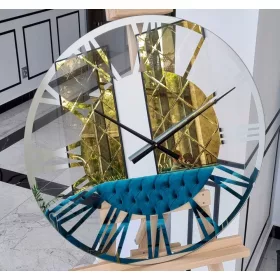 Srebrni zidni sat Galakor, 60 cm