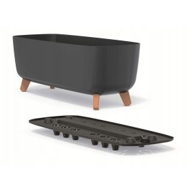    Prosperplast lonac za cvijeće 58 cm x 24 x 23,5 cm plastične nijanse sive i srebrne