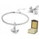  SREBRNA narukvica 19-22cm + FLIGHT CHARMS BC27