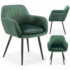   Stolica Halmar Loft K429, buteljka zelena, tapicirana stolica s naslonima za ruke za dnevni boravak