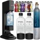 Crni Saturator BubbleON za Karbonizaciju Vode - 2x SPINELSODA Boca
