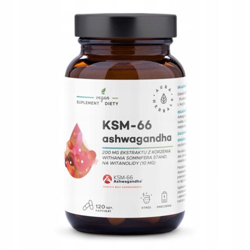 Ashwagandha KSM-66 200 mg kapsule - 120 komada, Aura Herbals®