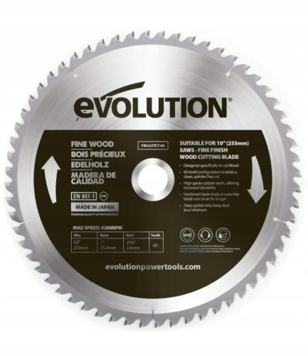 Evolution FW255TCT-60 list pile za drvo 255x25,4 mm