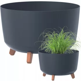    Posuda za cvijeće DTU24 38 cm x 38 x 19,5 cm promjer 38 cm plastična crna