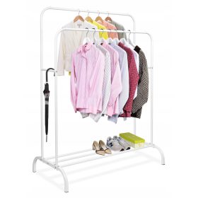   Garderoba Beni s dvostrukom policom za cipele - Bijela skandinavska stojeća vješalica