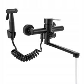 Kuhinjska zidna slavina G1/2 360° crna