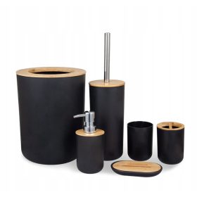 Kupaonski set luksuznog crnog pribora od 6 dijelova