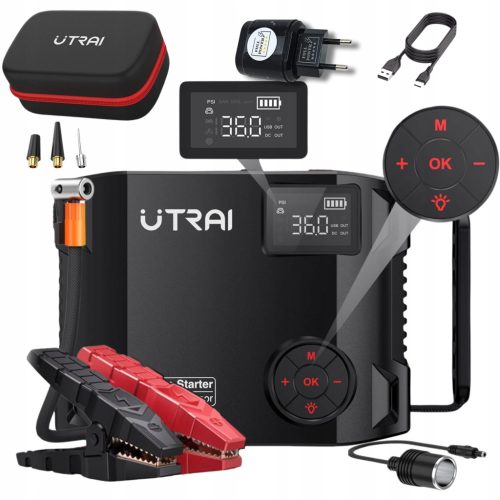 ELEKTRIČNI BOOSTER ZA POKRETANJE AUTOMOBILA 12V 2000A POWERBANK S KOMPRESOROM