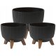  2× Lamela Roma Eco Jumper saksija crna 24x15 cm + Lamela saksija 29 cm x 29 x 18 cm promjer 29 cm plastična crna