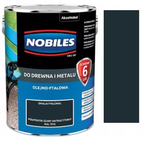 Nobiles Ftalonal Antracit Siva Emajl za Drvo i Metal 5L