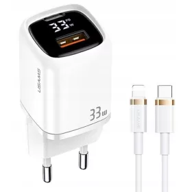 USAMS 33W punjač 1xUSB-C 1xUSB + iPhone kabel