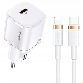   USAMS Ultra mala mrežna punjač 20W s USB-C + Lightning kabelom