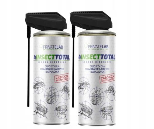 Sredstvo protiv insekata - Raspršivač, aerosol protiv žohara, komaraca, muha, pauka, buha, stjenica, srebrnih ribica Private Lab 0,4 kg 400 ml