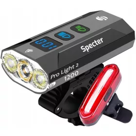    Spectre ProLight2 svjetlo za bicikl 1200 lm USB + Spectre YQ-Y19 svjetlo za bicikl 120 lm baterija