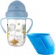  Doidy Cup siva čaša za učenje pijenja s ručkama 200 ml + Canpol Neprolijevajuća čaša 270 ml EXOTIC ANIMALS 6m+