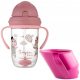  Doidy Cup Čaša za učenje pijenja 3m+ roza + Canpol Babies Bonjour Paris šalica protiv prolijevanja 270 ml