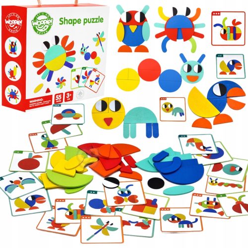 PUZZLE MONTESSORI WOOPIE GREEN Drewna Układanka