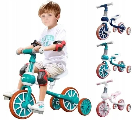  Bicikl na tri kotača 4-u-1 BICIKL NA DVA KOTAČA NA ČETIRI KOTAČA IDEALNO ZA UČENJE Crna, siva