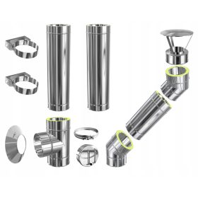   DIMNJAK SA DVOSTIJENKOM, IZOLIRAN, promjera 150 / 3m, OTPORAN NA TOPLINU