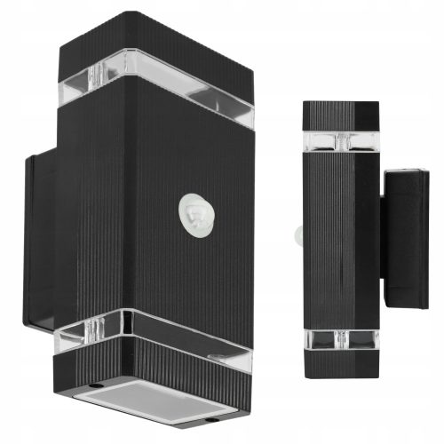 SmartLED Vanjska Zidna Svjetiljka LED Crna 2xGU10 PIR Senzor