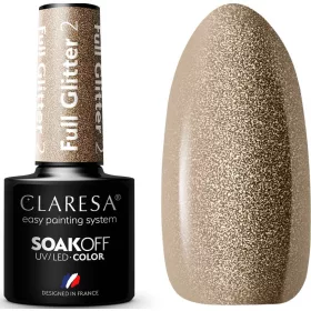 Hibridni lak Claresa Full Glitter 2 Žuta i Zlatna