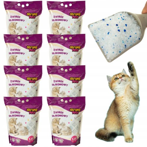 STRONG PETS Silikonski pijesak za mačke Crystal bez prašine 8x3,8L