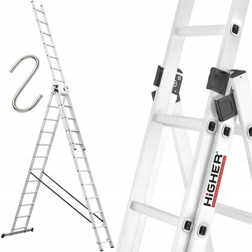 Više ljestve 8,8 m aluminijske 3 x 12 do 150 kg