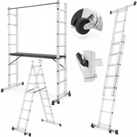Više ljestve 3 m aluminijske 2 x 8 do 150 kg