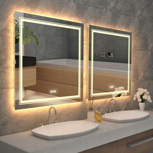  LED KUPAONSKO OGLEDALO SA PREKIDAČEM NA DODIR 90X90CM