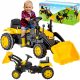 Dječji traktor s bagerom Crni, Žuti