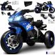 Veliki dječji motocikl na baterije Joy4kids N-666 crno-plavi