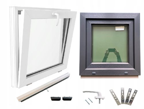 Prozor PVC Antracit 50x50 500x500 Set Prozora Grafit