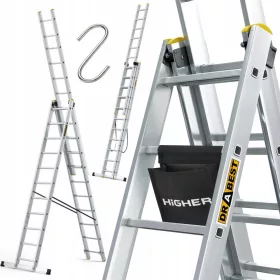 Drabest ljestve 6,31 m aluminijske 3 x 11 do 150 kg