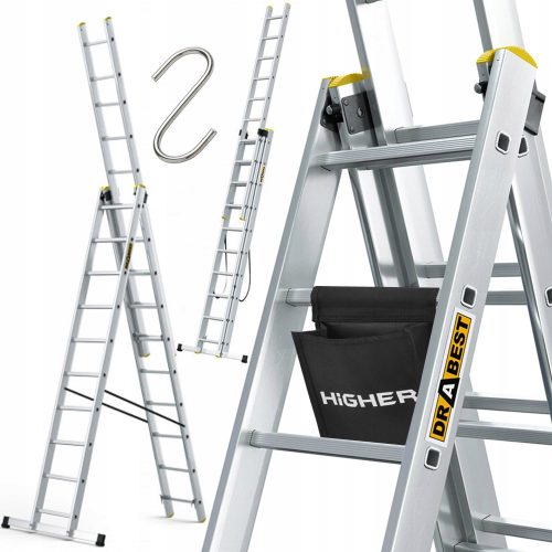 Drabest ljestve 6,31 m aluminijske 3 x 10 do 150 kg