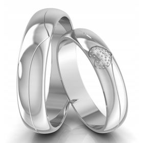 VJENČANI PRSTEN SA SRCEM, ZLATO 585, SRCE UZORAK