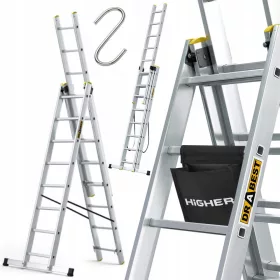 Drabest ljestve 5,72 m aluminijske 3 x 8 do 150 kg