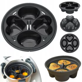    thermoCOOKING SteamStars(R) EGGS kuhalo za jaja za VORWERK Thermomix TM6 i TM5 crna