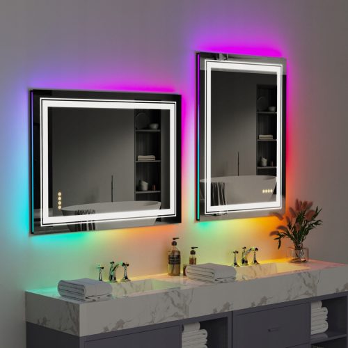  LED kupaonsko ogledalo s RGB pozadinskim osvjetljenjem 60x80cm