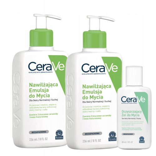 CeraVe Set za Njegu Normalne i Suhe Kože - Emulzija za Pranje i Poklon Gel
