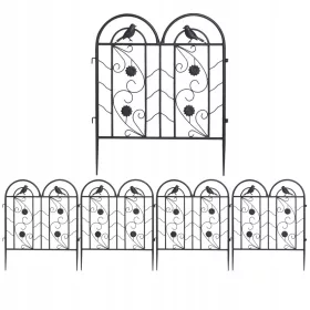 Izdržljiva metalna vrtna ograda od 5 panela 65 cm