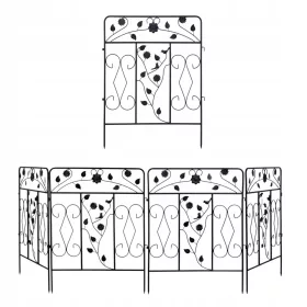 Izdržljiva metalna vrtna ograda od 5 panela 80 cm