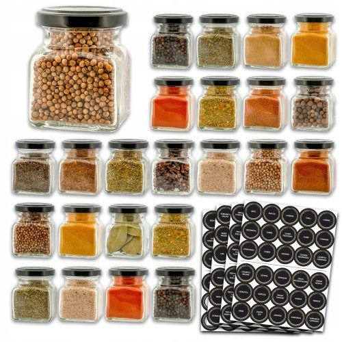Staklenke za začine 120 ml, 24 komada + 120 naljepnica