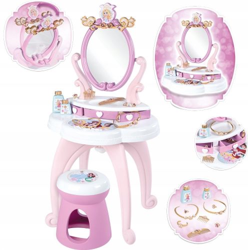 Smoby Disney Princess Toaletni stol 2u1 sa 10 dodataka Tabure